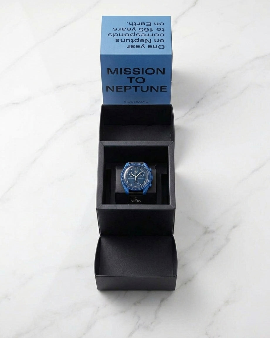 Omega x Swatch — Bioceramic MoonSwatch "Mission to Neptune" (SO33N100)