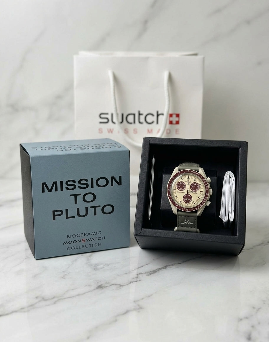 Omega x Swatch — Bioceramic MoonSwatch "Mission to Pluto" (SO33M101)